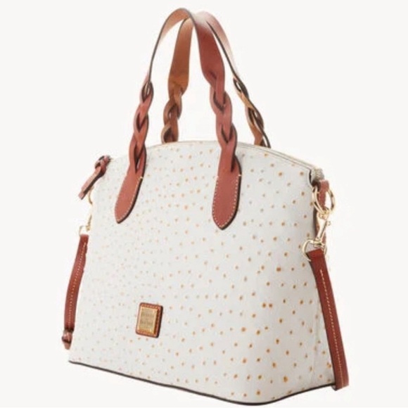 DOONEY & BOURKE Bone Ostrich Celeste Satchel NWT - Picture 6 of 6